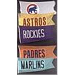 Lot of Five 2000-01 Team Name Flags From Wrigley Field (Team Letters) (5)