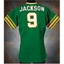 1975 Reggie Jackson Oakland Athletics Game-Used Green Road Jersey