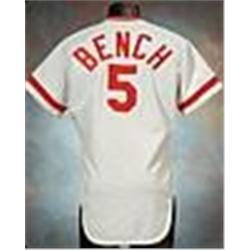 1983 Johnny Bench Cincinnati Reds Game-Used & Autographed Home Jersey (JSA)
