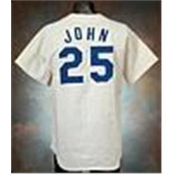 1977 Tommy John Los Angeles Dodgers Game-Used & Autographed Home Jersey (JSA)