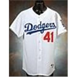 2005 Dioner Navarro Rookie Los Angeles Dodgers Game-Used Home Jersey