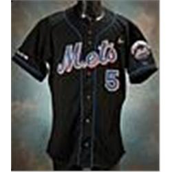 2001 Tsuyoshi Shinjo Rookie New York Mets Game-Used & Autographed  Black Alternate Jersey (JSA)