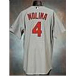 2006 Yadier Molina St. Louis Cardinals Game-Used Road Jersey (Championship Season)
