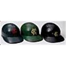 Lot of Three Kansas City A's Game-Used Batting Helmets (3)