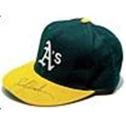 Early 1980s Ricky Henderson Oakland A's Game-Used & Autographed Cap (JSA)
