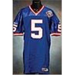1999 Kerry Collins New York Giants Game-Used Blue Mesh Jersey