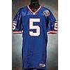 Image 1 : 1999 Kerry Collins New York Giants Game-Used Blue Mesh Jersey