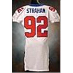 2001 Michael Strahan New York Giants Game-Used White Mesh Jersey