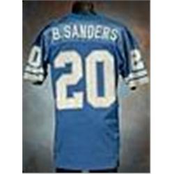 Circa 1991 Barry Sanders Detroit Lions Game-Used Blue Mesh Jersey