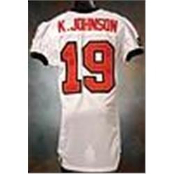 2001 Keyshawn Johnson Tampa Bay Buccaneers Game-Used White Mesh Jersey