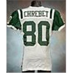 2000 Wayne Chrebet New York Jets Game-Used  White Mesh Jersey
