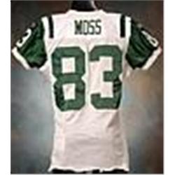 2001 Santana Moss Rookie New York Jets Game-Used White Mesh Jersey