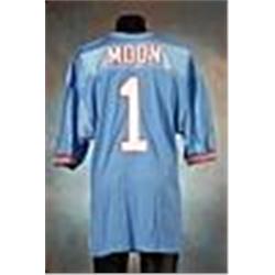 Late 1980s Warren Moon Houston Oilers Game-Used Light Blue Mesh Jersey