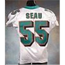 2003 Junior Seau Miami Dolphins Game-Used White Mesh Jersey