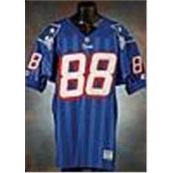 1996 Terry Glenn Rookie New England Patriots Game-Used & Autographed Blue Mesh Jersey (JSA)