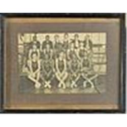 Framed Wilt Chamberlain Autographed High School Photograph (JSA)