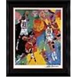 Framed Michael Jordan LeRoy Neiman Autographed Poster (JSA)