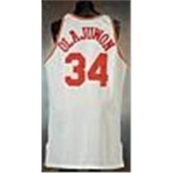 1994-95 Hakeem Olajuwon Houston Rockets Game-Used & Autographed Home Jersey (JSA) (Championship Seas