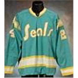 Circa 1974-76 #24 California Golden Seals Game-Used Teal Knit Jersey