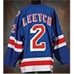 11/20/99 Brian Leetch New York Rangers Game-Used Blue Jersey (Photo Match) (Team Letter)