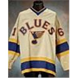 Early 1980s Pat Hickey St. Louis Blues Game-Used Off White Mesh Jersey