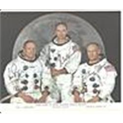 Framed Neil Armstrong, Michael Collins & Buzz Aldrin Autographed Apollo 11 Photo & Newspaper (JSA)