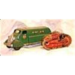 Circa 1930s Lot of Two Louis Marx Toy Truck & Tank (2)