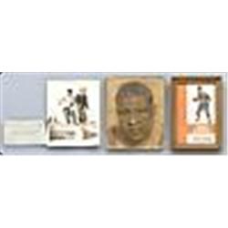 Rocky Marciano Autographed Photo, Joe Louis Wire Photo & Joe Louis Plaster Of Paris Face Cast (3) (J