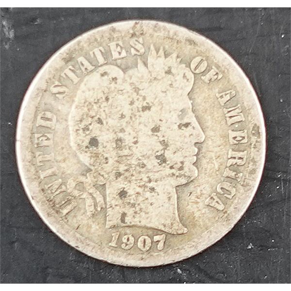 1907-S and 1907-O Barber Dimes