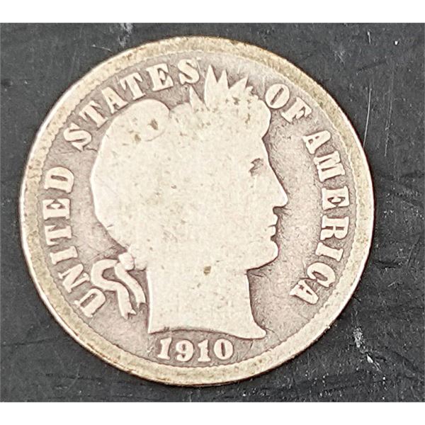 1910, 1910-D and 1910-S Barber Dimes