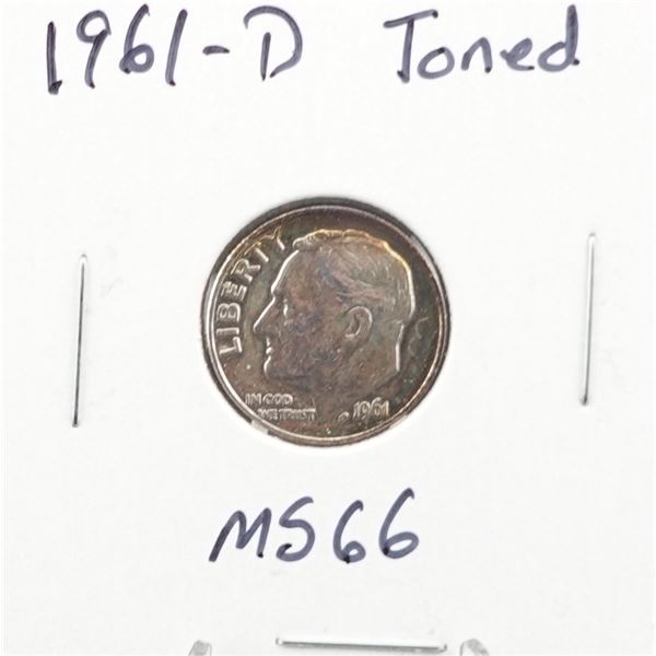 1961-D Roosevelt Dime Toned