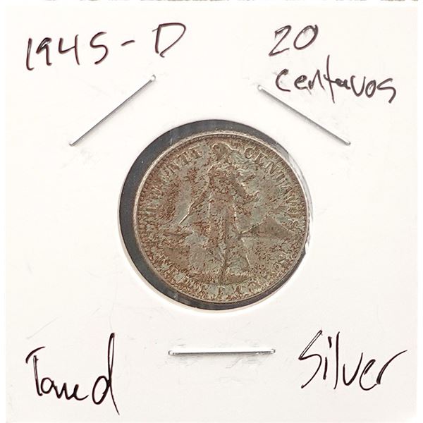 1945-D 20 Centavos Filipean Coin