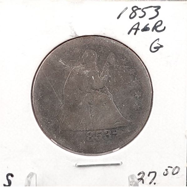 1853 Seated Quarter