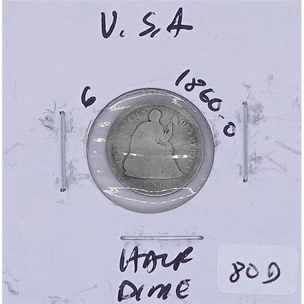 1860-O Seated Half Dime