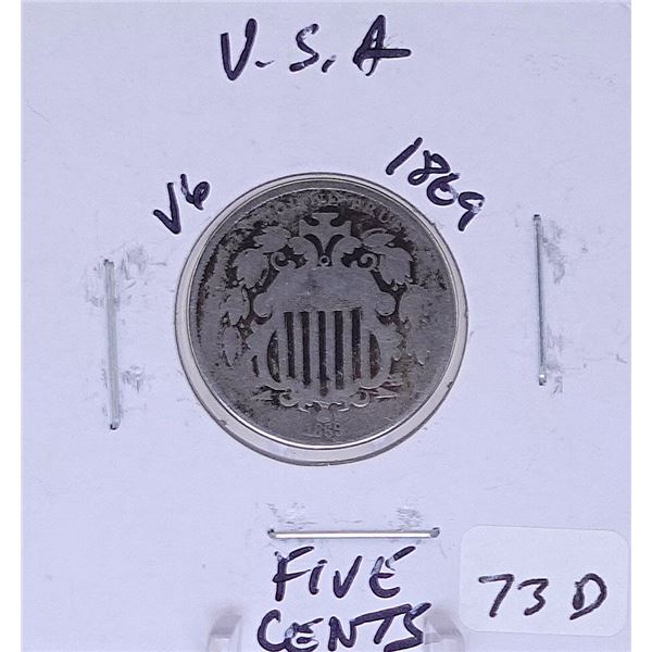 1869 Shield Nickel