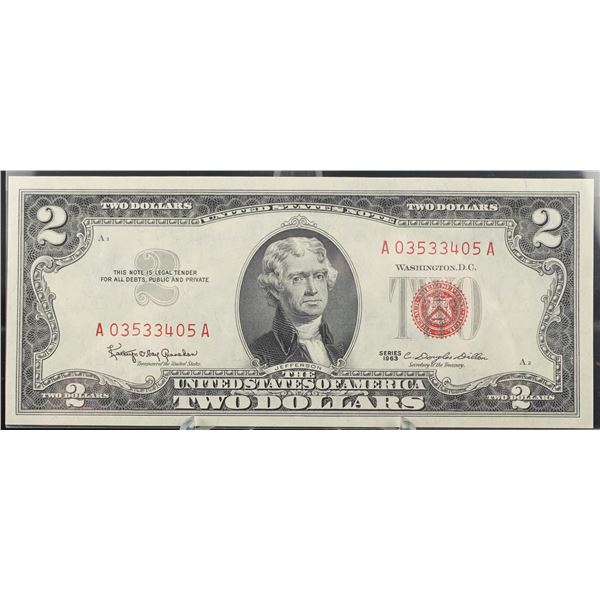 (4) 1963 Red Seal $2 Notes Consecutive Serial Numbers