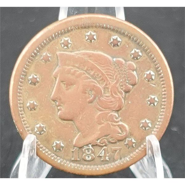 1847 Braided Hair Large Cent