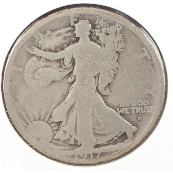 1917-D Obverse Walking Liberty Half Dollar