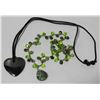 Image 1 : JEWELRY HEART LOCKET, GREENISH NECKLACE & STONE
