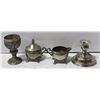 Image 1 : 5 PCS. PEWTER CUP, CANDLE HOLDER, TEAPOT/CUP-