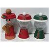 Image 1 : 3 CLAY POT CANDY CANE DIORAMA CANDY HOLDLERS