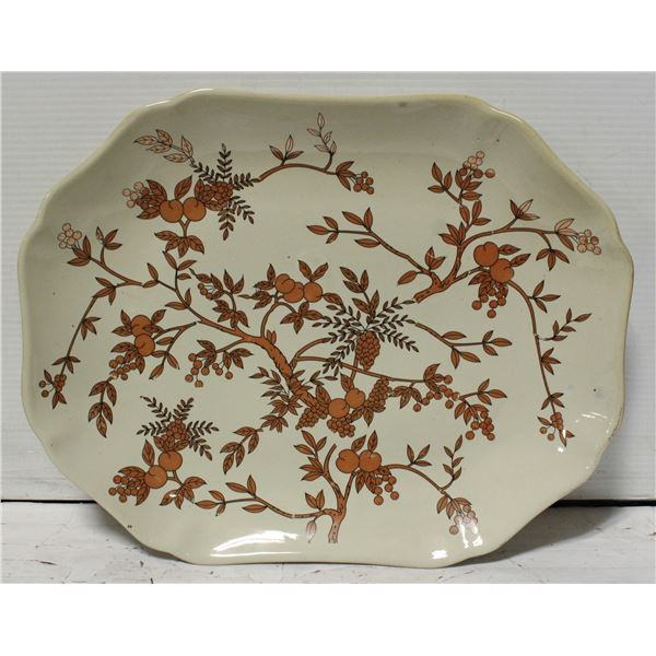 LARGE GOLD BROWN SERVING TURKEY PLATTER