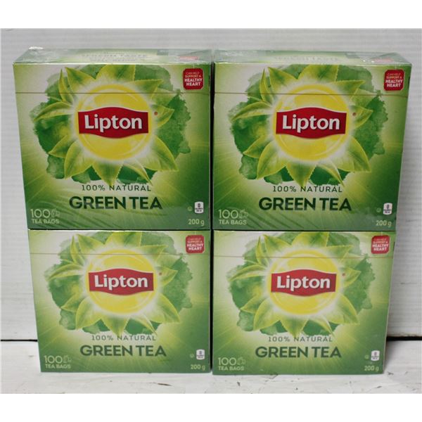 4 BOXES LIPTON, GREEN TEA