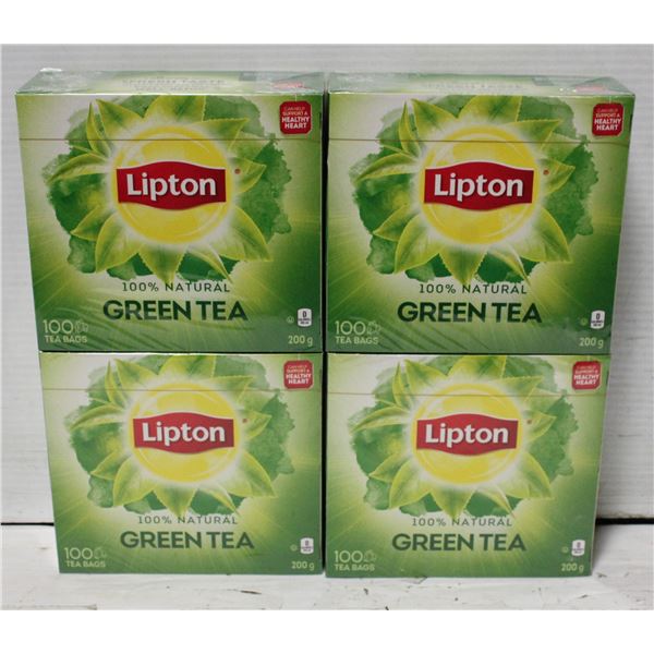 4 BOXES LIPTON, GREEN TEA
