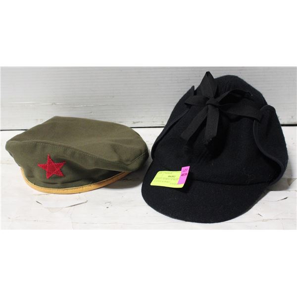 ESTATE CROWN CAP WOOL EAR FLAP HAT & BERET