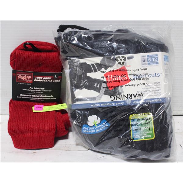 NEW MENS HANES & RAWLINGS SOCKS TOGETHER-ESTATE