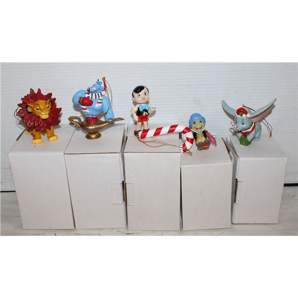 5 DISNEY ORNAMENTS - ESTATE