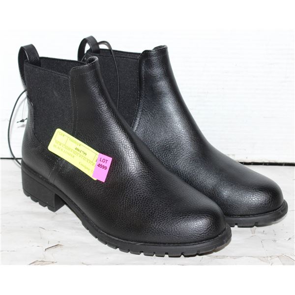 NEW LADIES SIZE 8 FAUX FUR LINED BLACK LOAFER