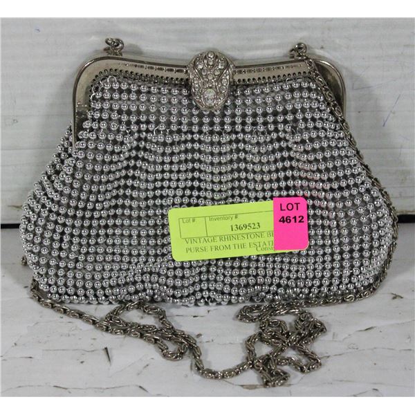 VINTAGE RHINESTONE BEADED PURSE FROM THE ESTATE