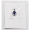 Image 1 : #258-HEATED BLUE SAPPHIRE & CZ  PENDANT